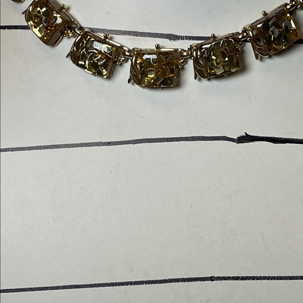 Gold-Toned Confetti Lucite Necklace, Bracelet and Earring Set - Picture 3 of 12